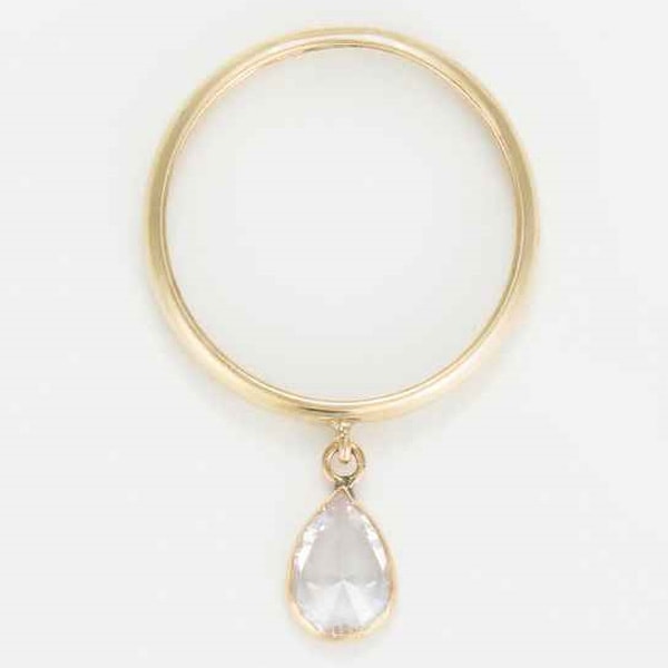 Bague Médaillon blanc - Or Jaune 375/1000 & zirconium blanc