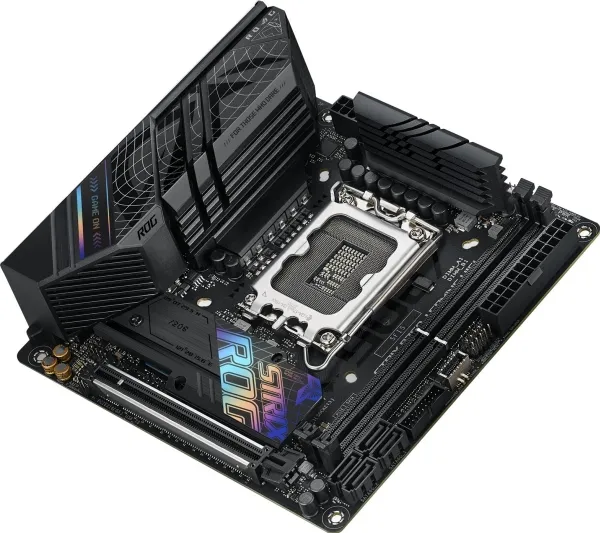 ASUS ROG STRIX B760-I GAMING WIFI - Bundkort - mini ITX - LGA1700 sokkel - B760 Chipset - USB 3.2 Gen 1, USB-C 3.2 Gen 1, USB-C 3.2 Gen 2x2, USB-C 3.2 Gen2 - 2.5 Gigabit LAN, Wi-Fi 6E, Bluetooth - onboard grafik (CPU påkrævet) - HD Audio (8-kanaler)
