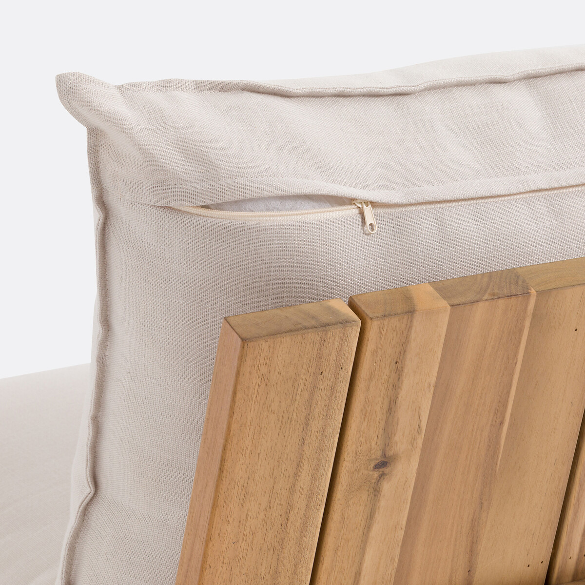 LA REDOUTE INTERIEURS<br>Sofá de canto para exterior, acácia, Bruto