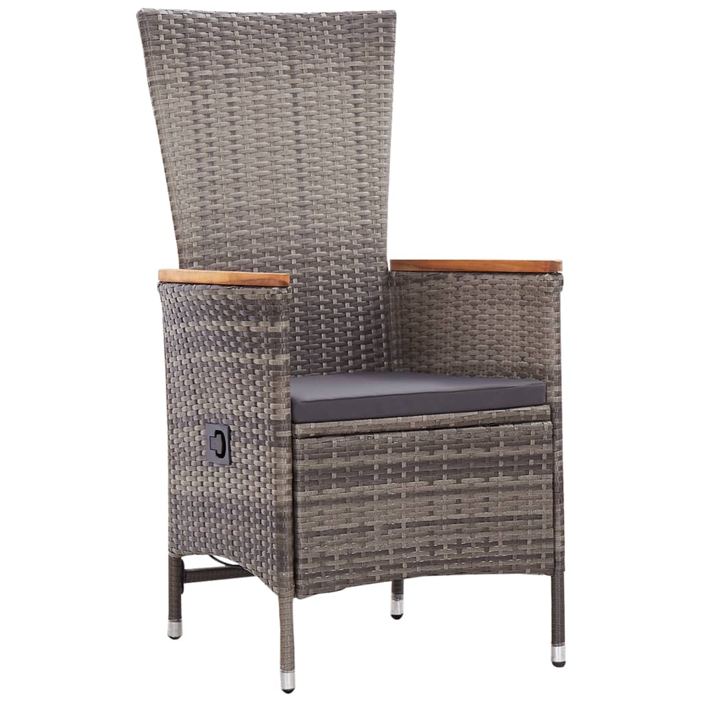 Ensemble de salle à manger de jardin meuble extérieur avec coussins 7 pièces gris