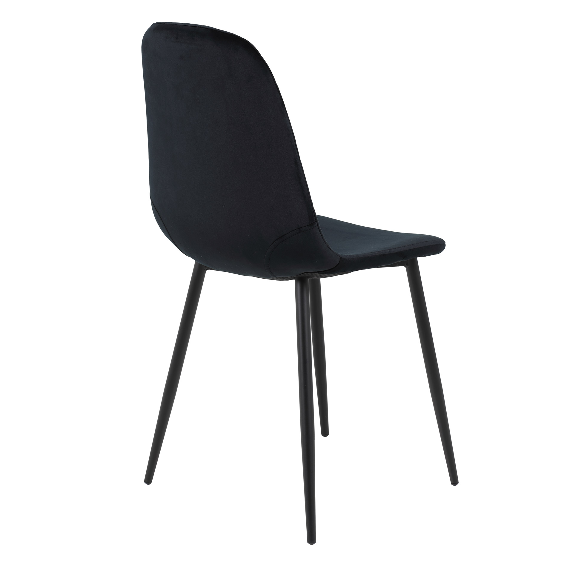 2er-Set Polsterstühle - schwarz - Samtvelours