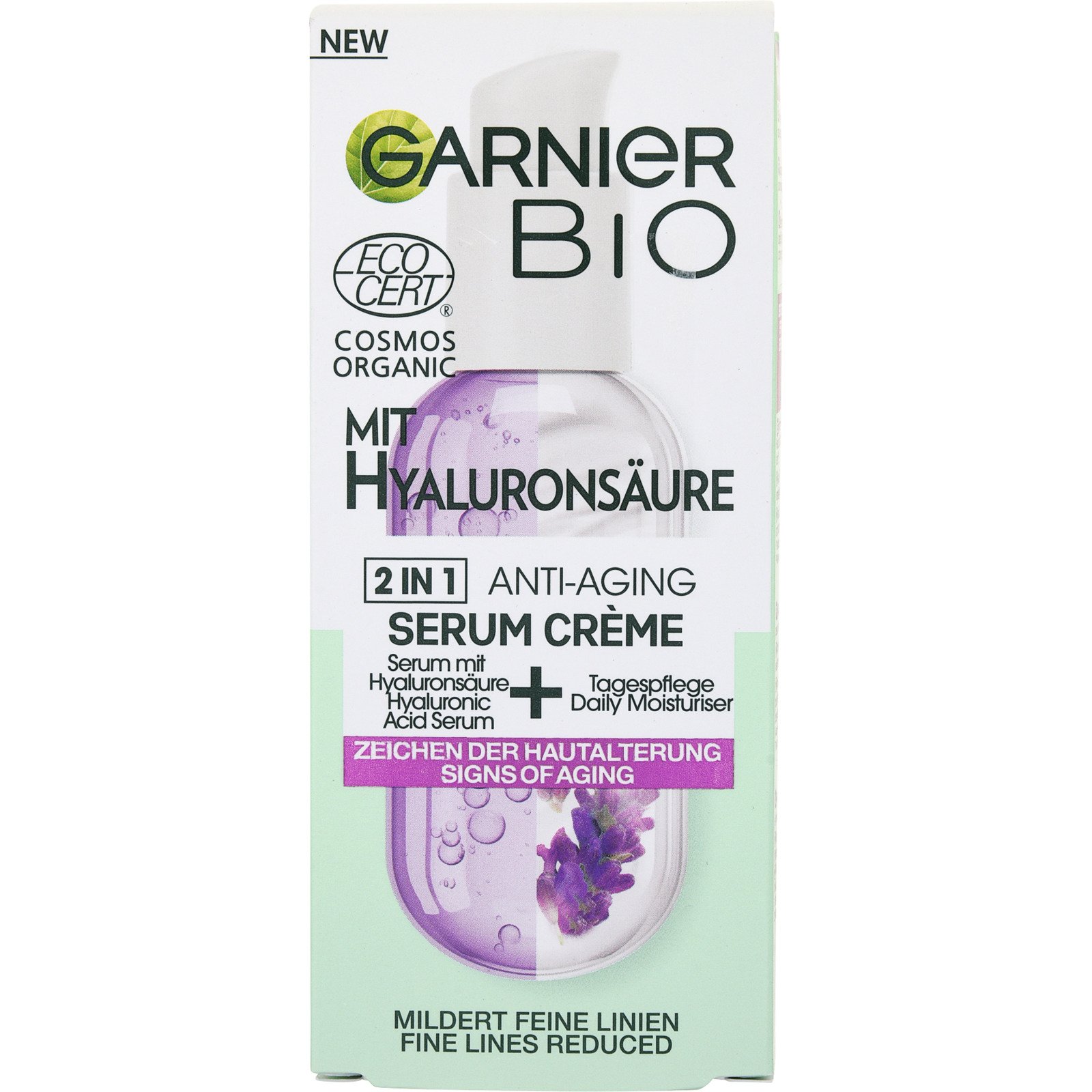 Garnier Bio Anti-Aging Serum Crème mit Hyaluronsäure & Lavendel 50ml