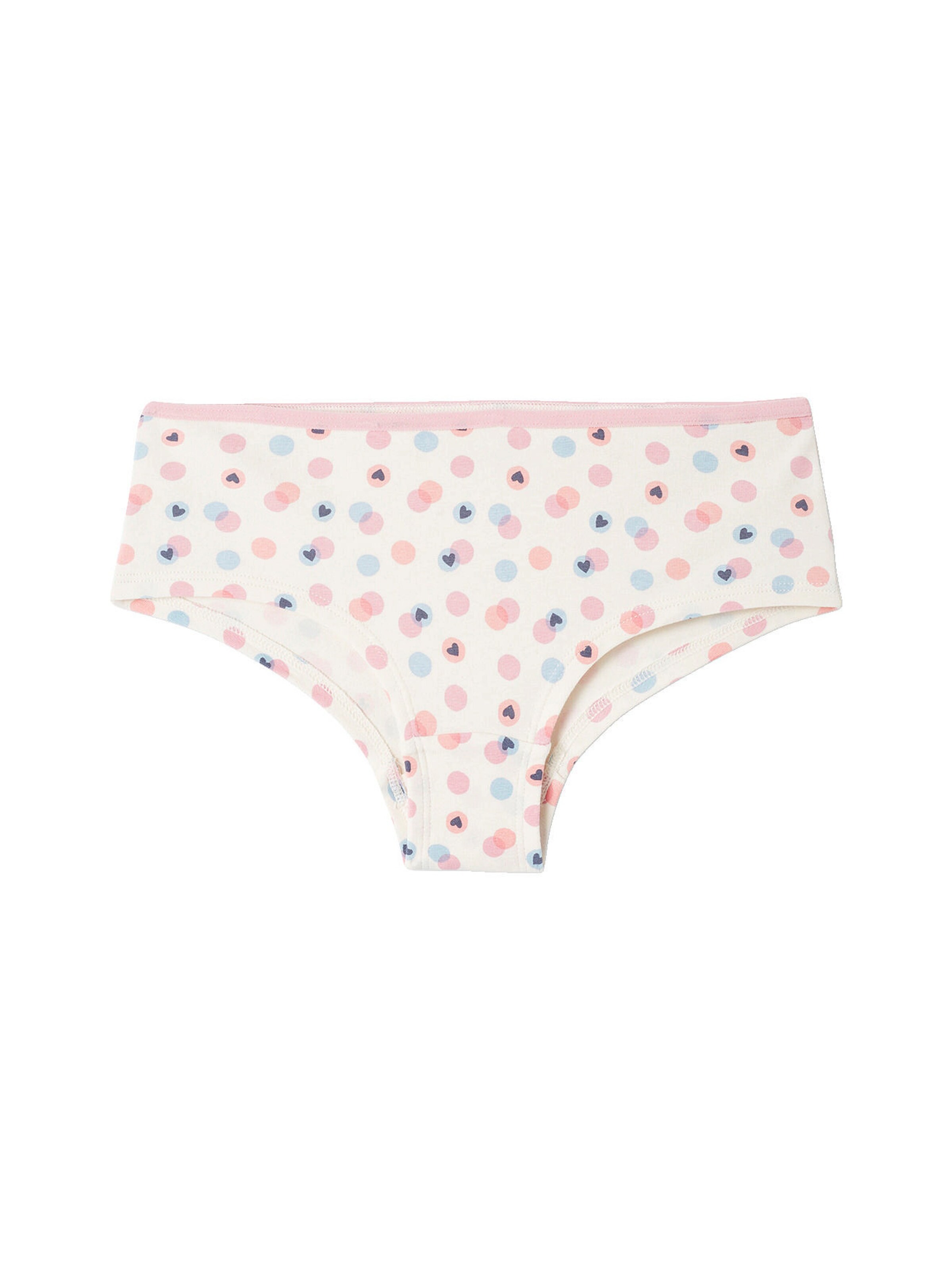 Vertbaudet 7er-Pack Mädchen Shortys, Herzen blau