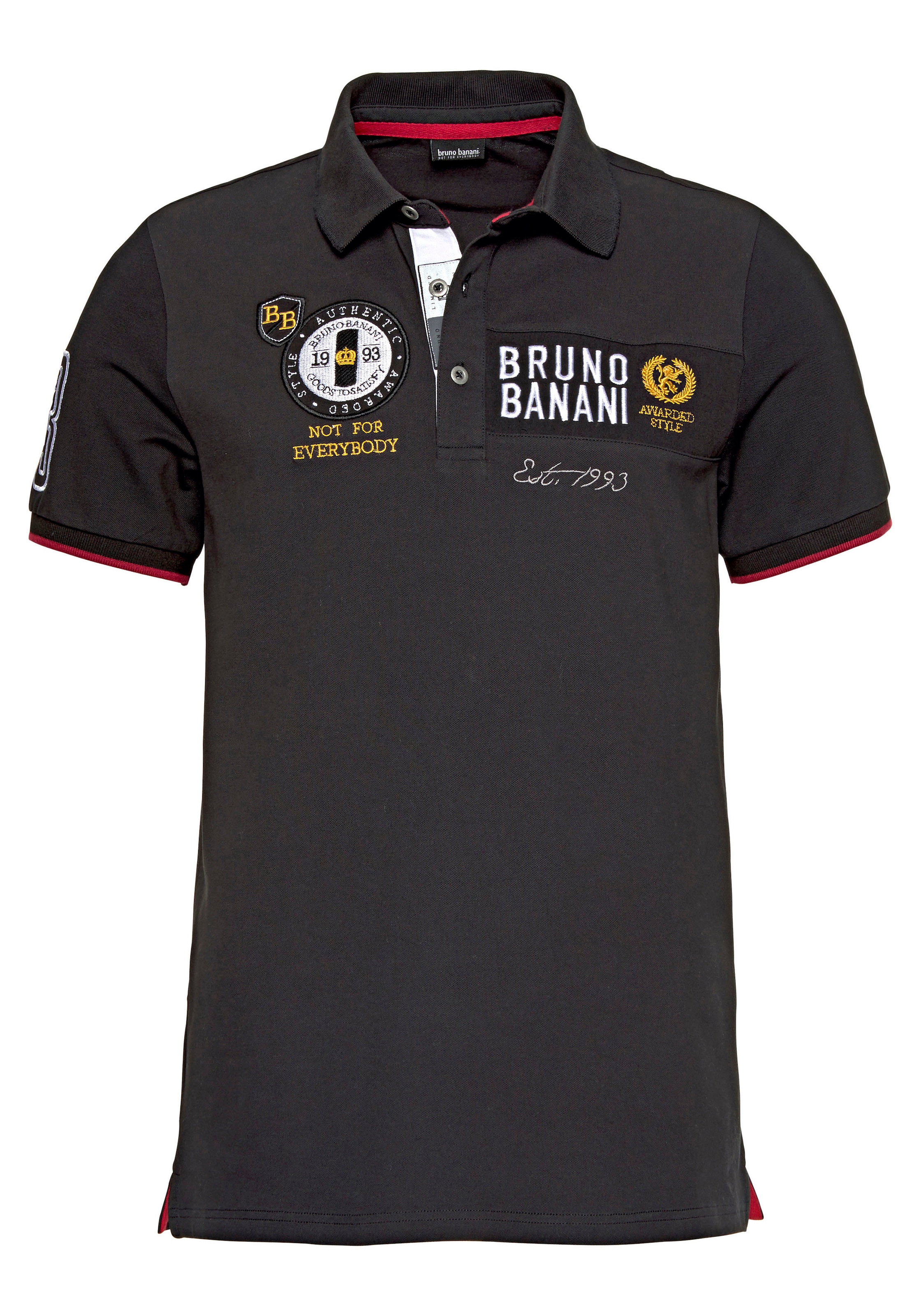 Bruno Banani Poloshirt , Kurzarm,  körpernahe Passform,  unifarben,  Polokragen