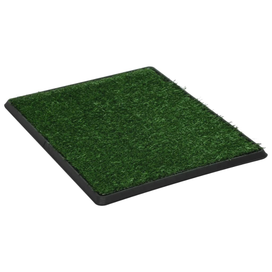vidaXL Banheiro para animais de estimação com bandeja, grama artificial, para cães, verde