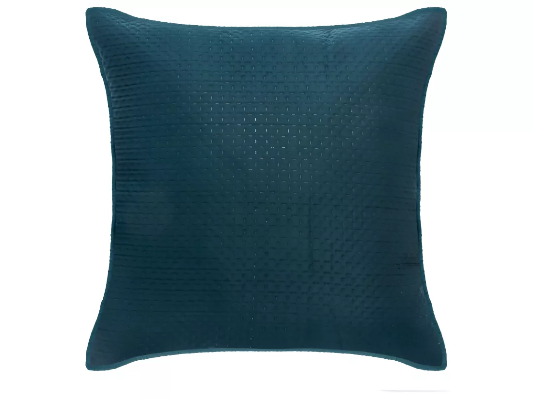 Dessus de lit Bleu canard 240 x 260 cm avec 2 Taies