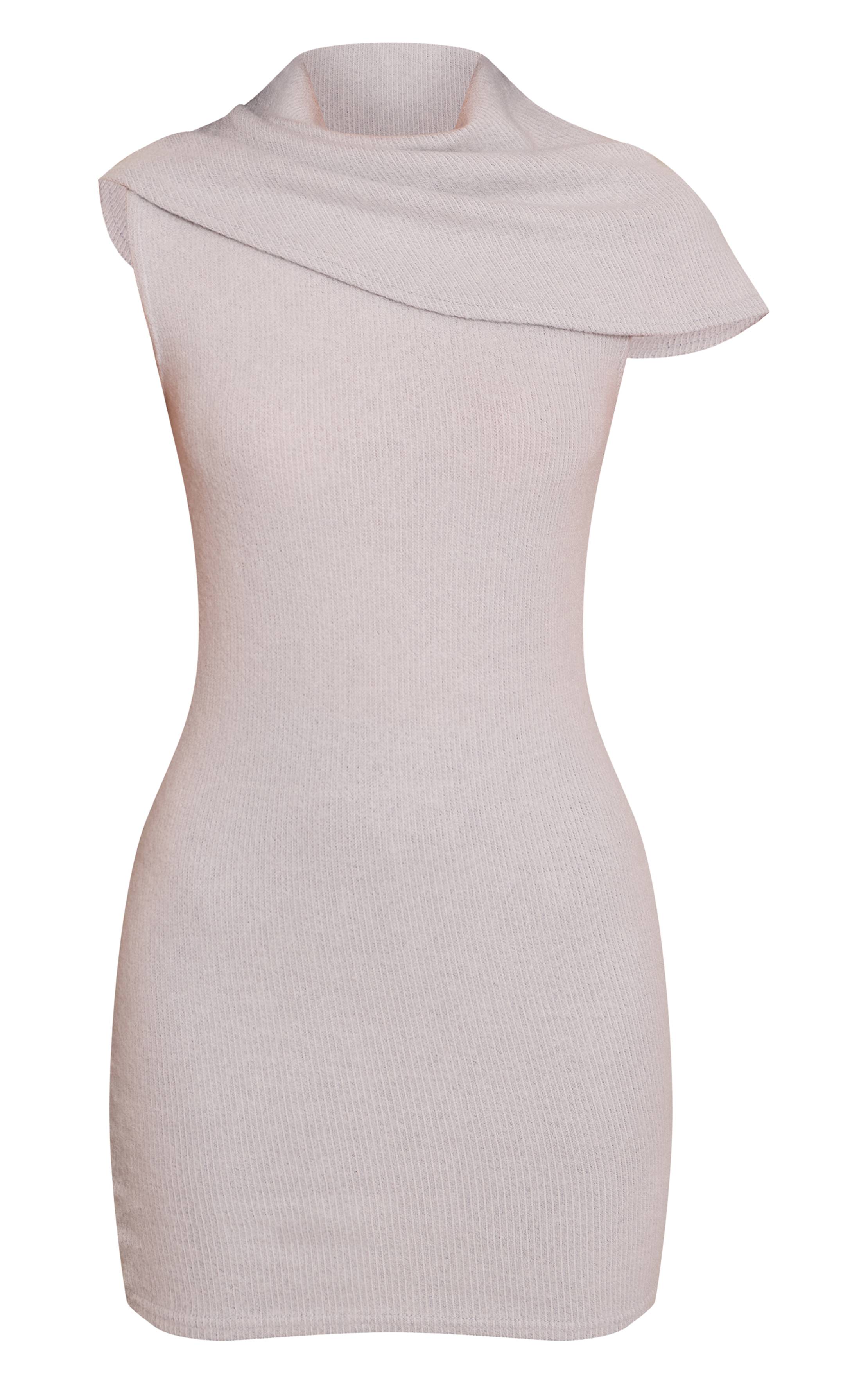 Gris Robe Moulante À Détail Foulard Drapé