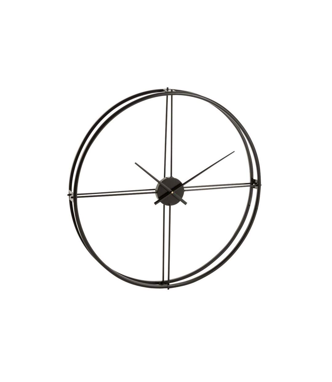 Paris Prix - Horloge Murale Déco En Métal ronde 80cm Noir