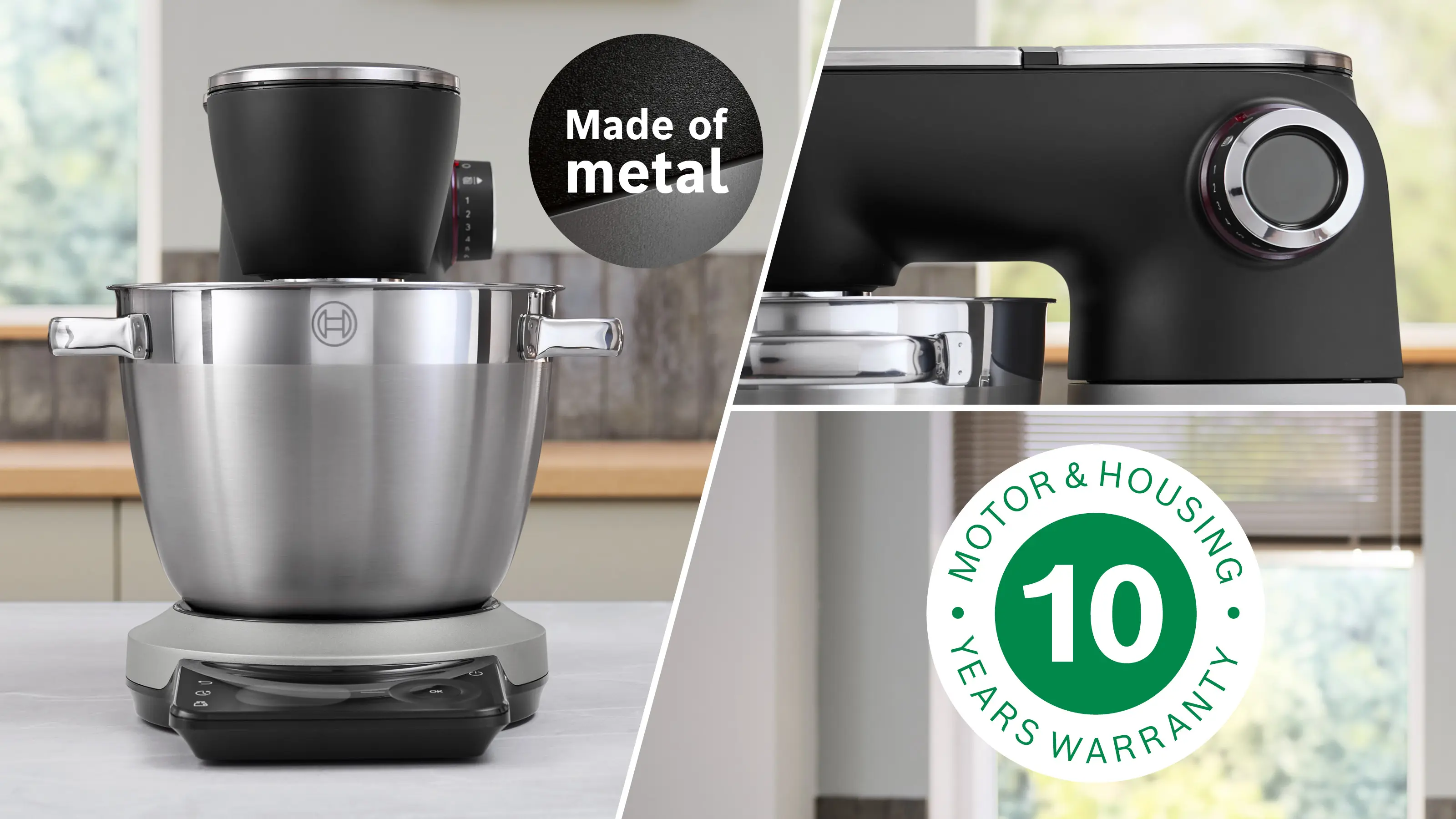 Serie 8 Keukenmachine met weegschaal en timer 1800 W Zilver, zwart
