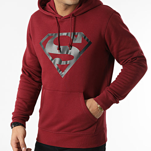 Sweat Capuche Logo Bordeaux Noir