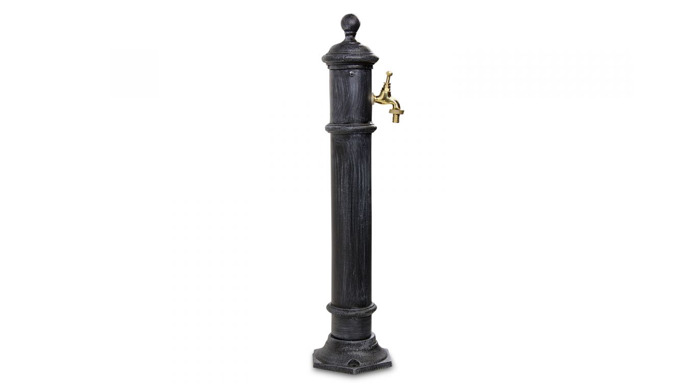Fontaine de jardin métal gris 17x19x73cm
