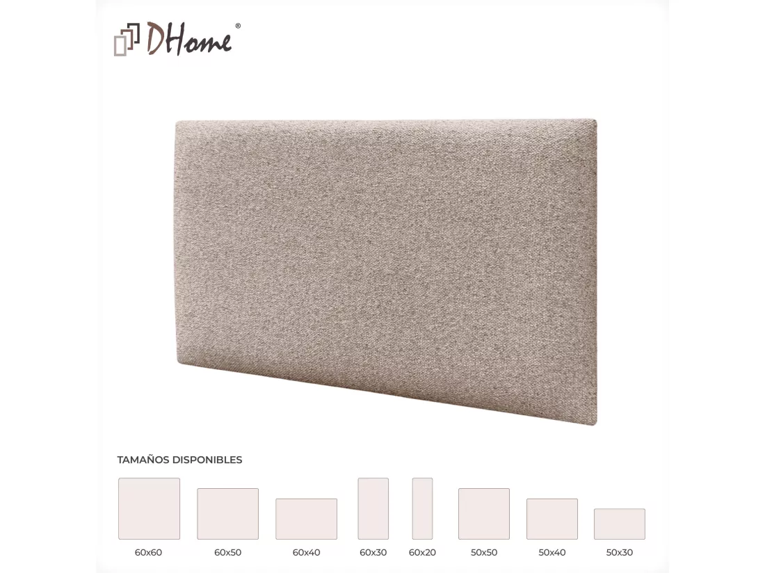 DHOME Lot de 1 Panneaux muraux en tissu auto-adhésifs Panneaux muraux absorbants acoustiques Protection contre les chocs (Sable, 60x50cm, x1)