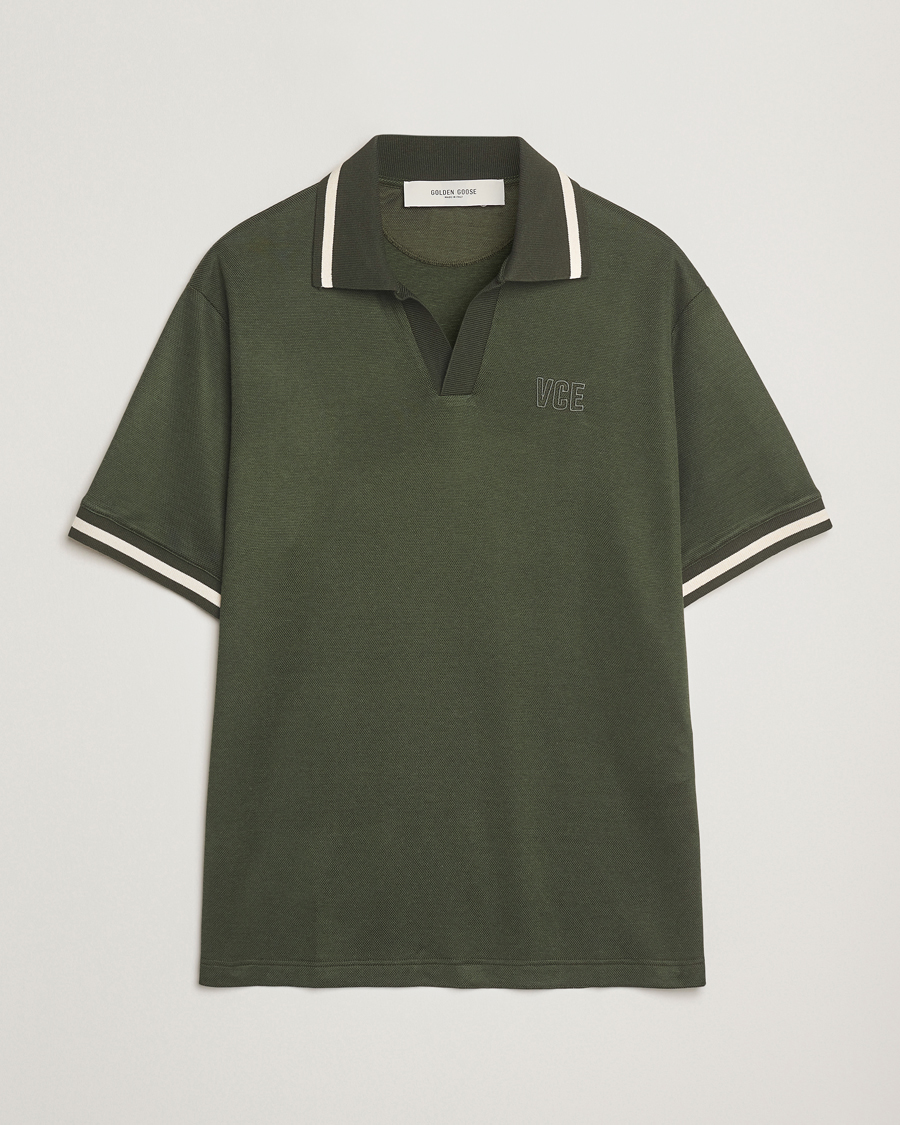 Golden Goose Micro Piquet Knit Polo Grape Leaf