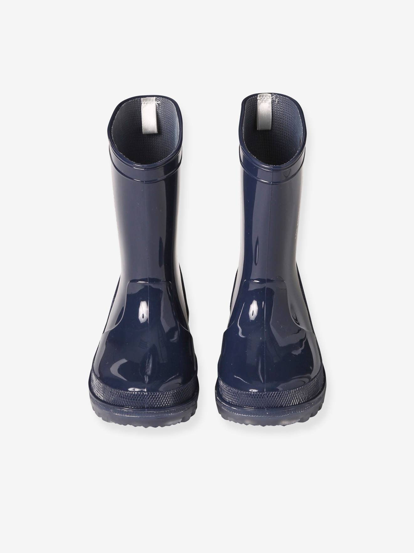 botas de chuva azul-marinho com estampa de esqueleto