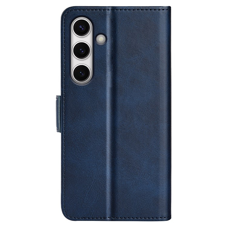 Samsung Galaxy S24 FE Vintage Leder Tasche Flip Cover Fashion Design - Blau