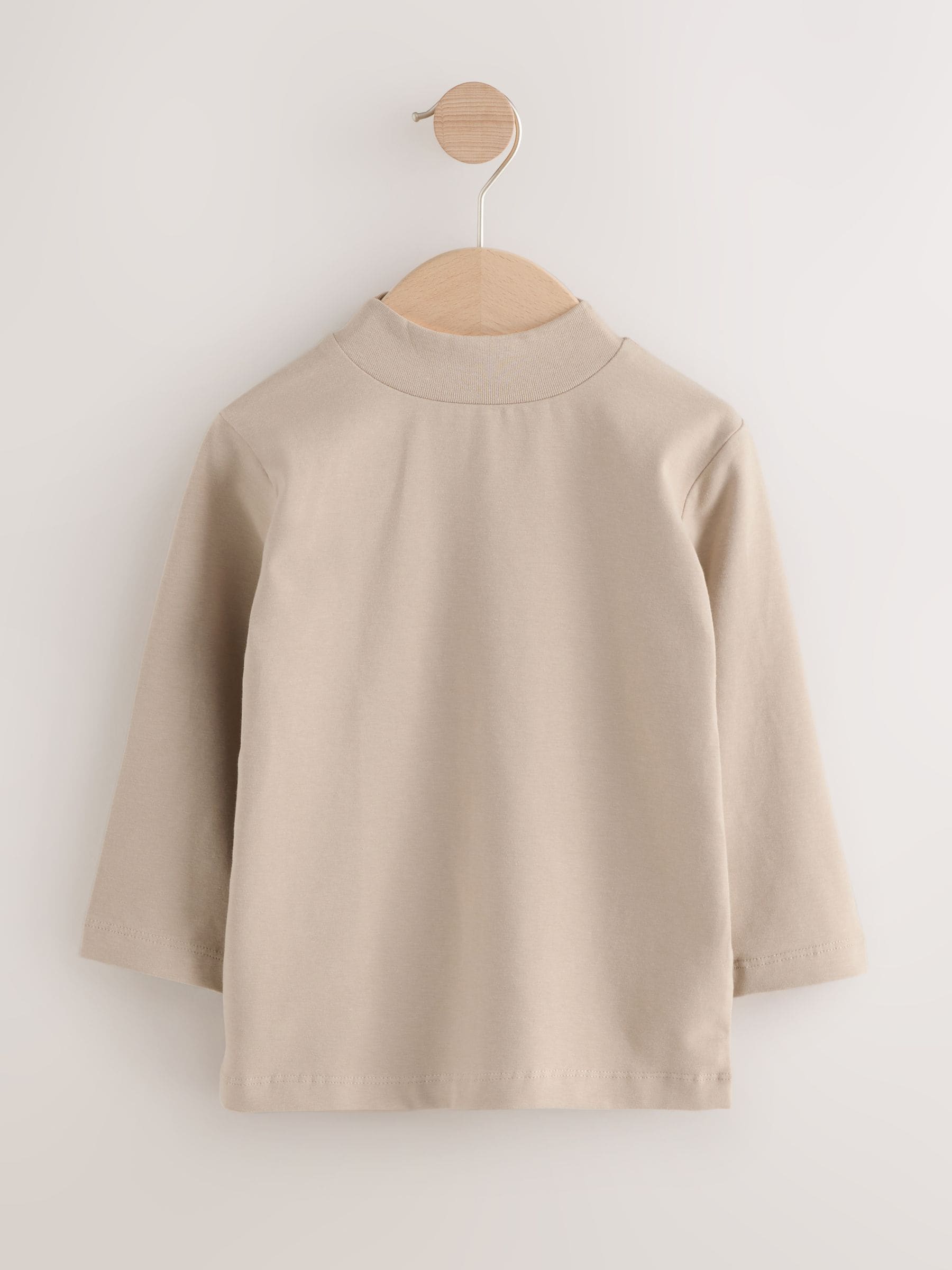 Pastelgeel - T-shirt met coltrui en lange mouwen (3 mnd - 7 jr)