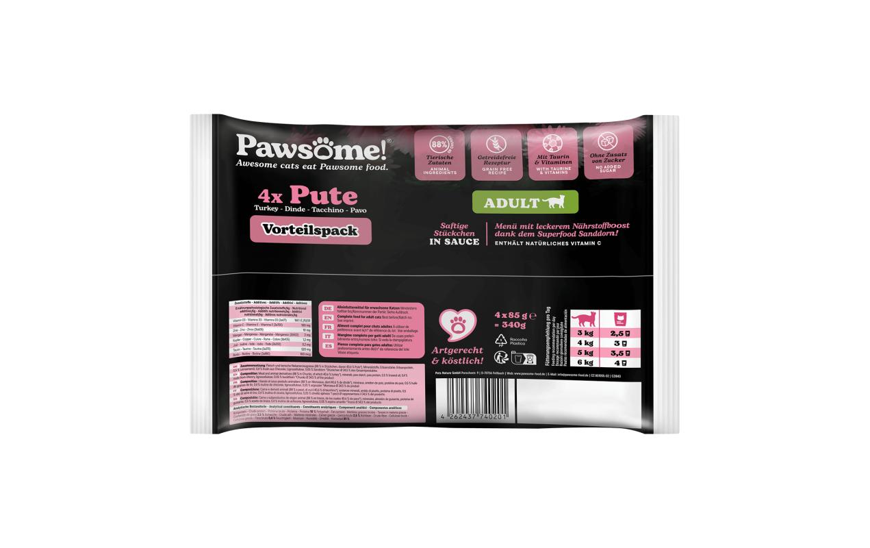 Cat Superfood Adult Pute 4 x 85 gAlleinfuttermittel für ausgewachsene Katzen