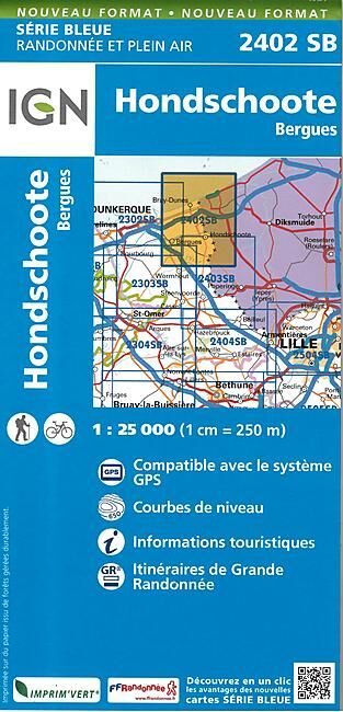 IGN - 2402 SB HONDSCHOOTE BERGUES 1 25 000