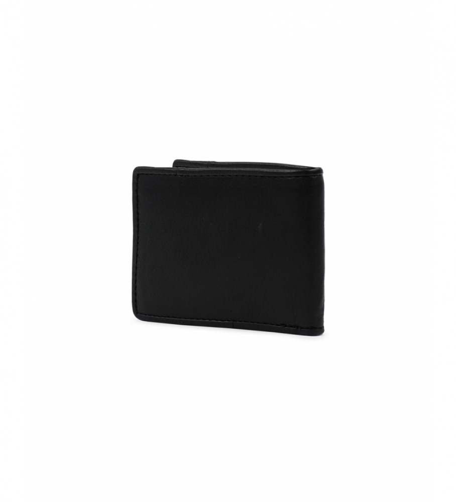 Carteira National Geographic Wind em couro, preta e cinza - 2x10,5x8cm -