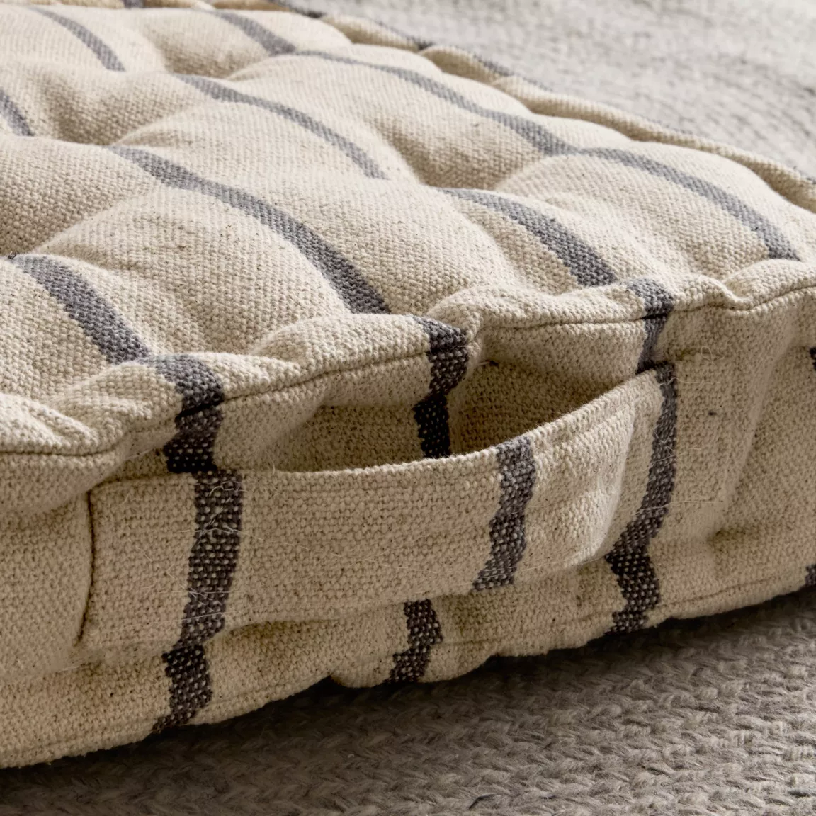 Coussin de sol extérieur toile de coton (45 x 45 cm) Ocealys Gris anthracite