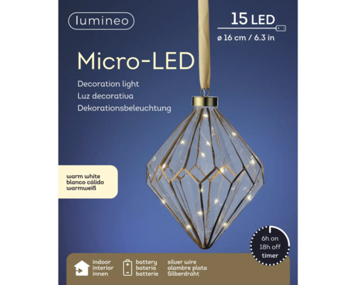15 Micro-LED Diamond Lumineo 20 cm Warm Wit