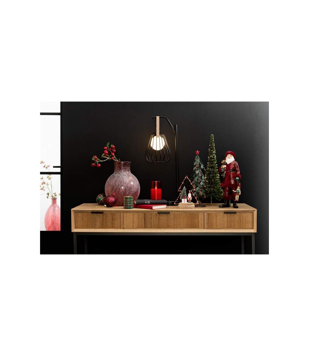 Paris Prix - Sapin De Noël à Poser feuilles 40cm Vert & Rouge