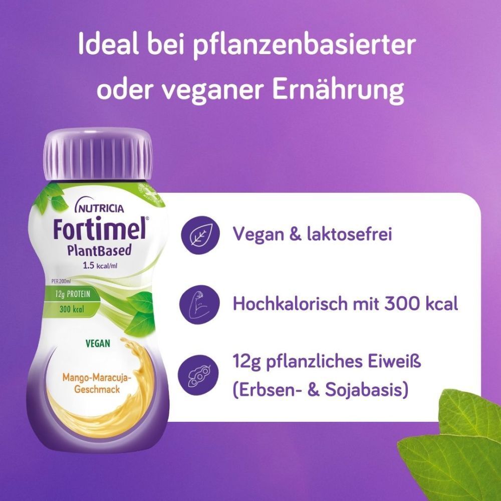 Fortimel PlantBased Mango-Maracuja | Unsere erste rein pflanzliche medizinische Trinknahrung
