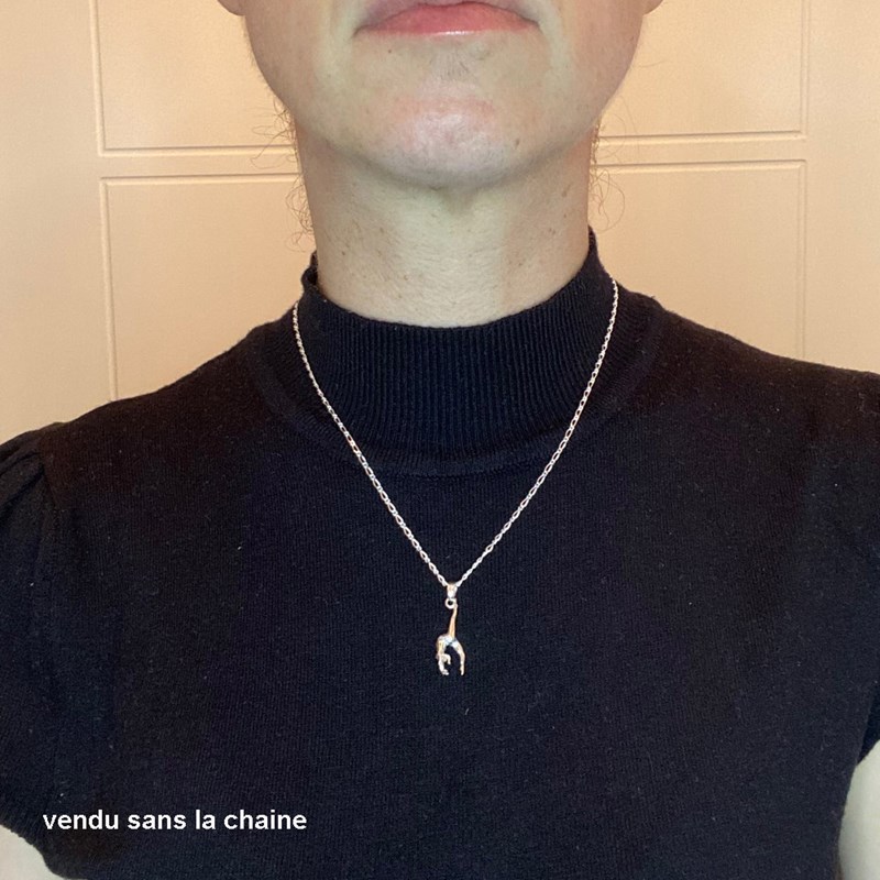 Pendentif gymnaste en Y - Argent massif