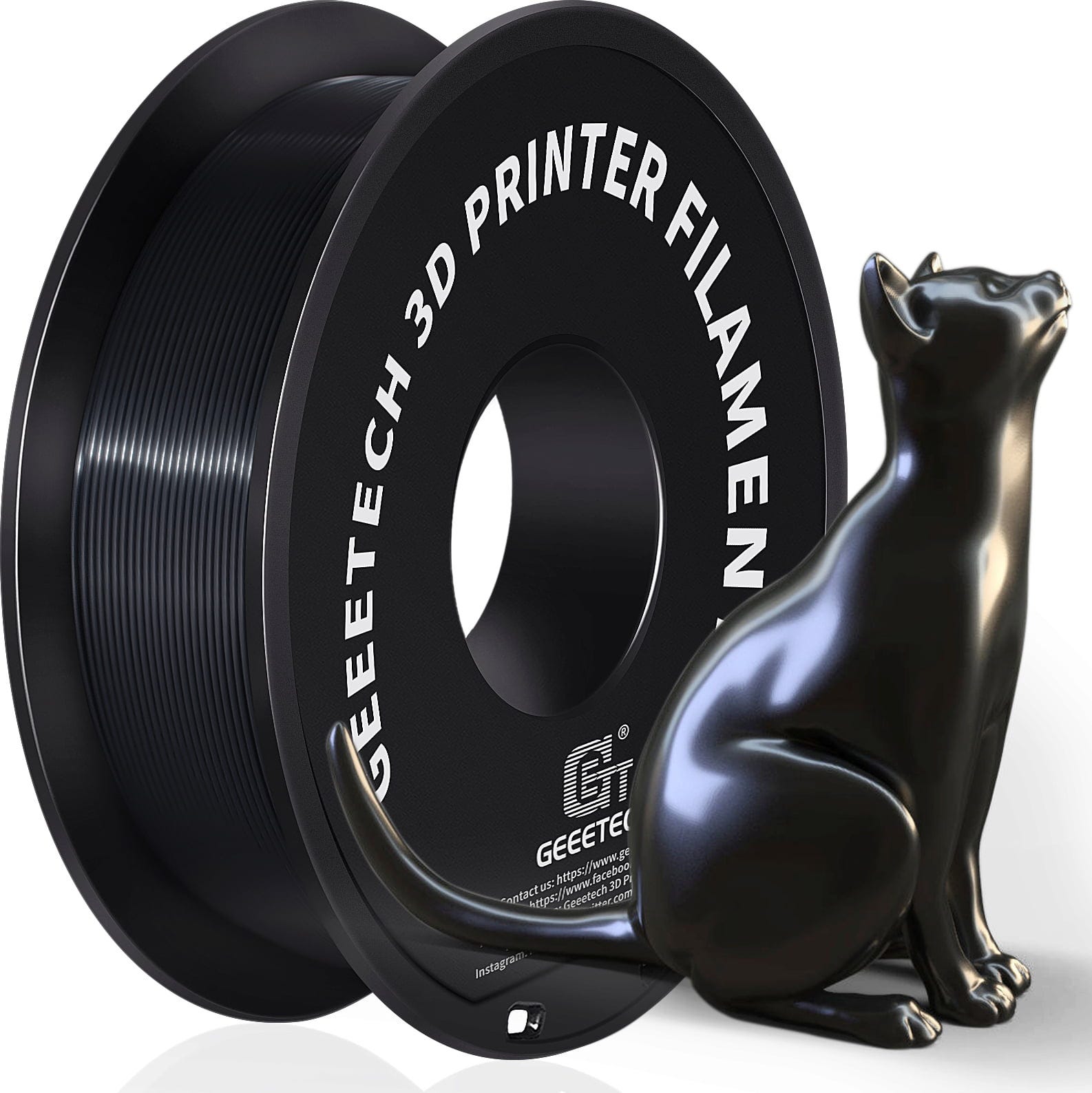 GEEETECH  PLA Silk Black, 1,75 mm / 1000 g    Einfach zu verarbeitendes Seidenfilament