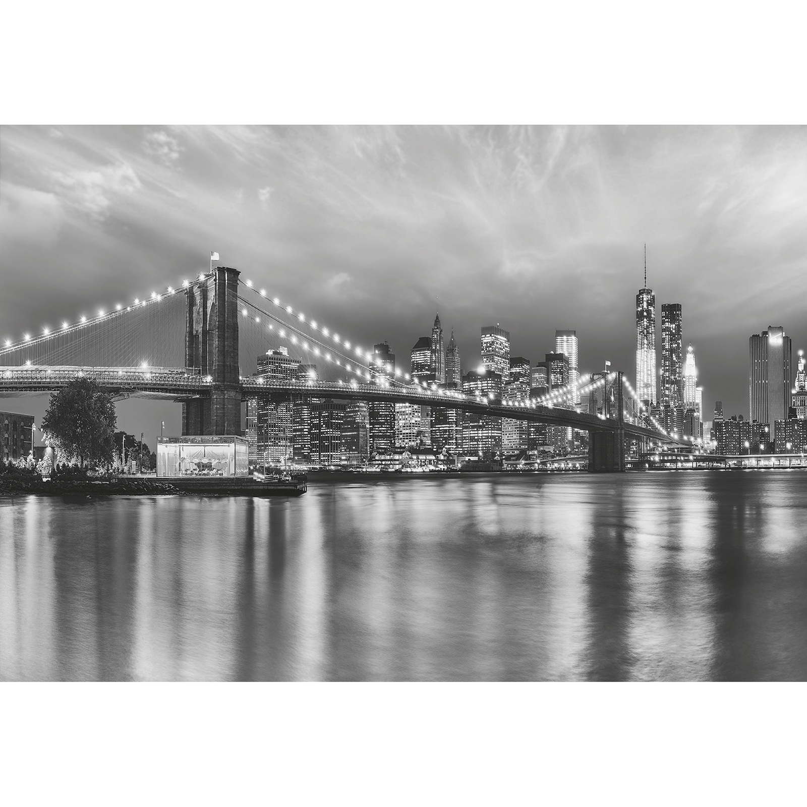 Papier-Fototapete BROOKLYN B/W - schwarz-weiß - 368x254 cm