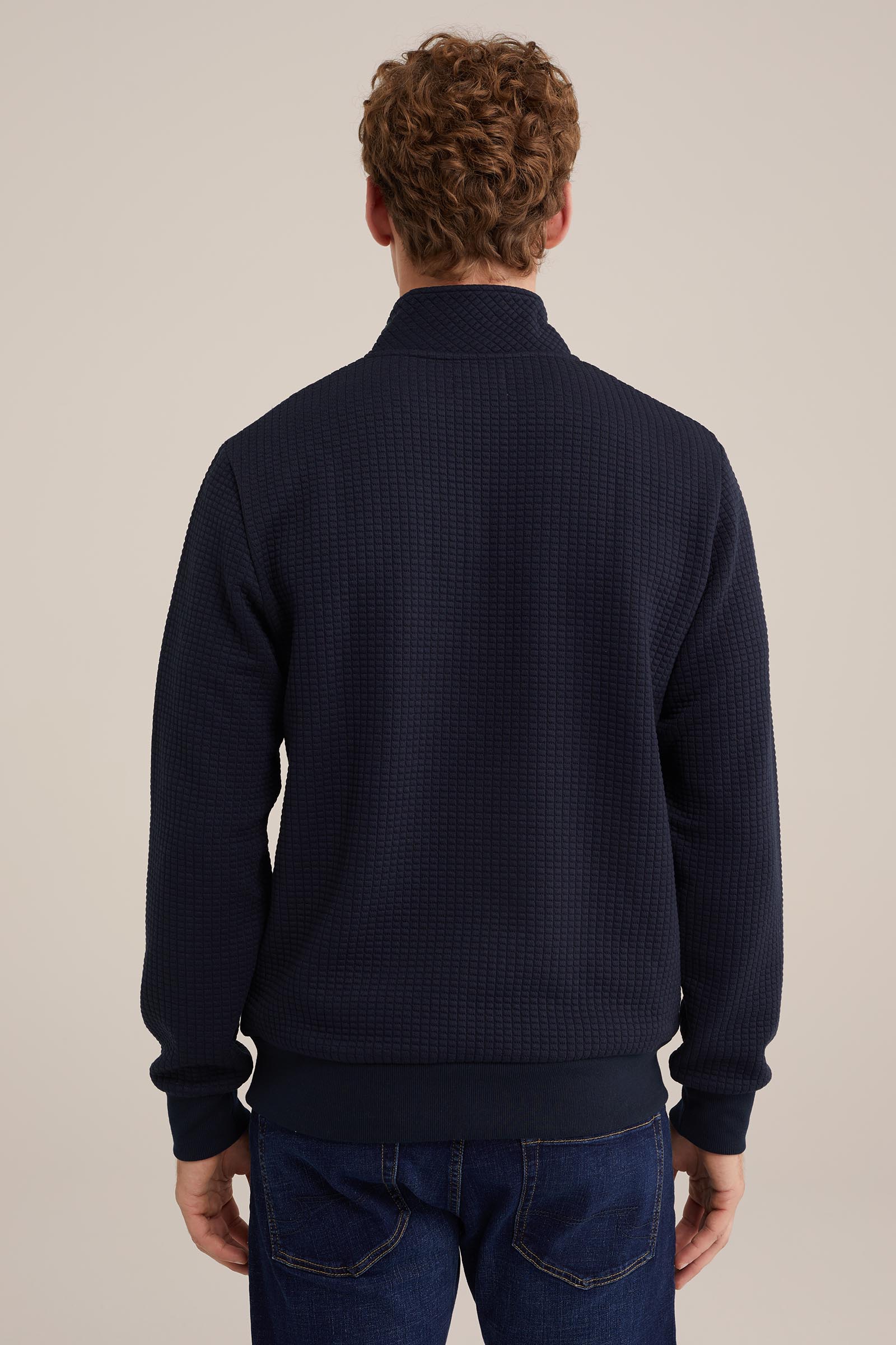 sweater met rits WE Fashion Donkerblauw