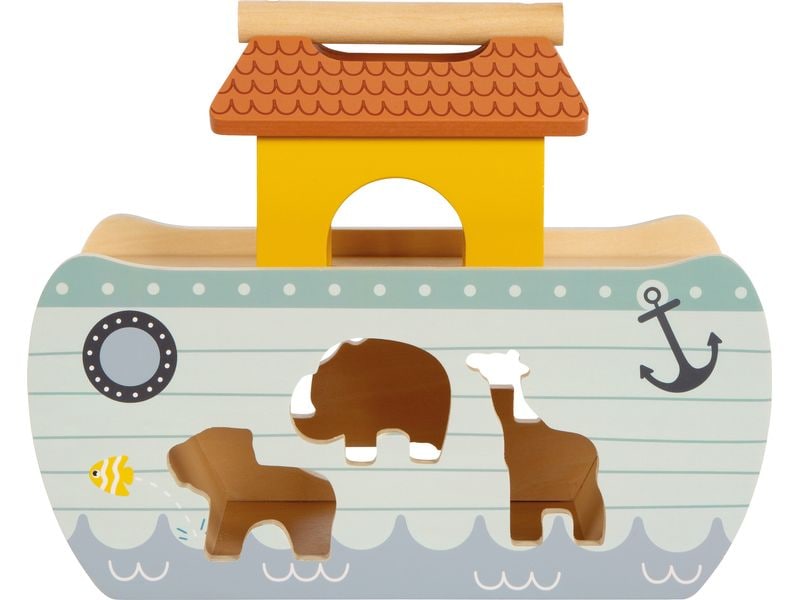 small foot Steckspiel Arche Noah Safari 2-in-1 Steckspiel und Spielwelt in einem für langanhaltenden Spiel- und Lernspass