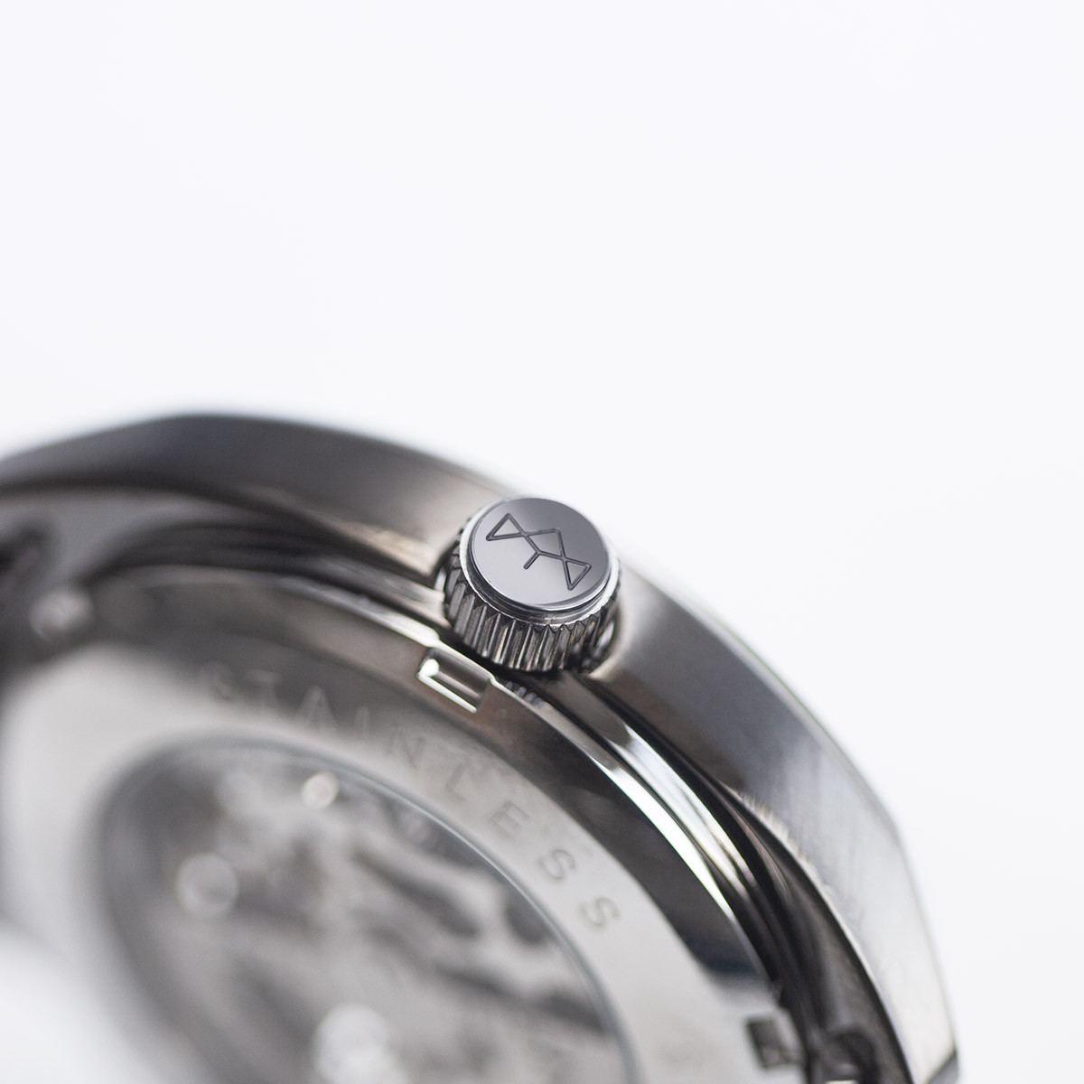 Montre homme squelette automatique acier bracelet acier