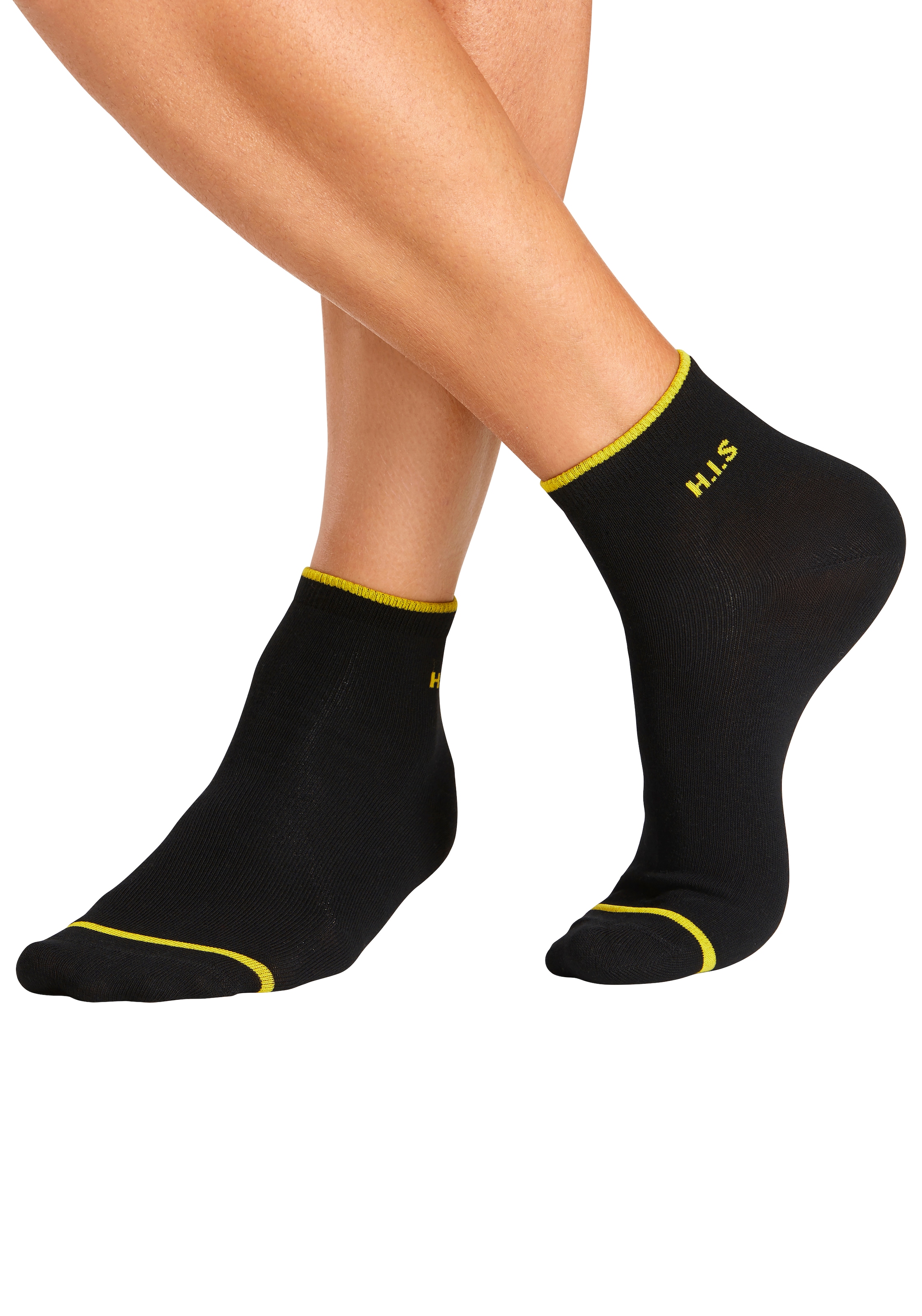 H.I.S Kurzsocken Packung, 7 Stk. tlg. mit farbigen Bündchen