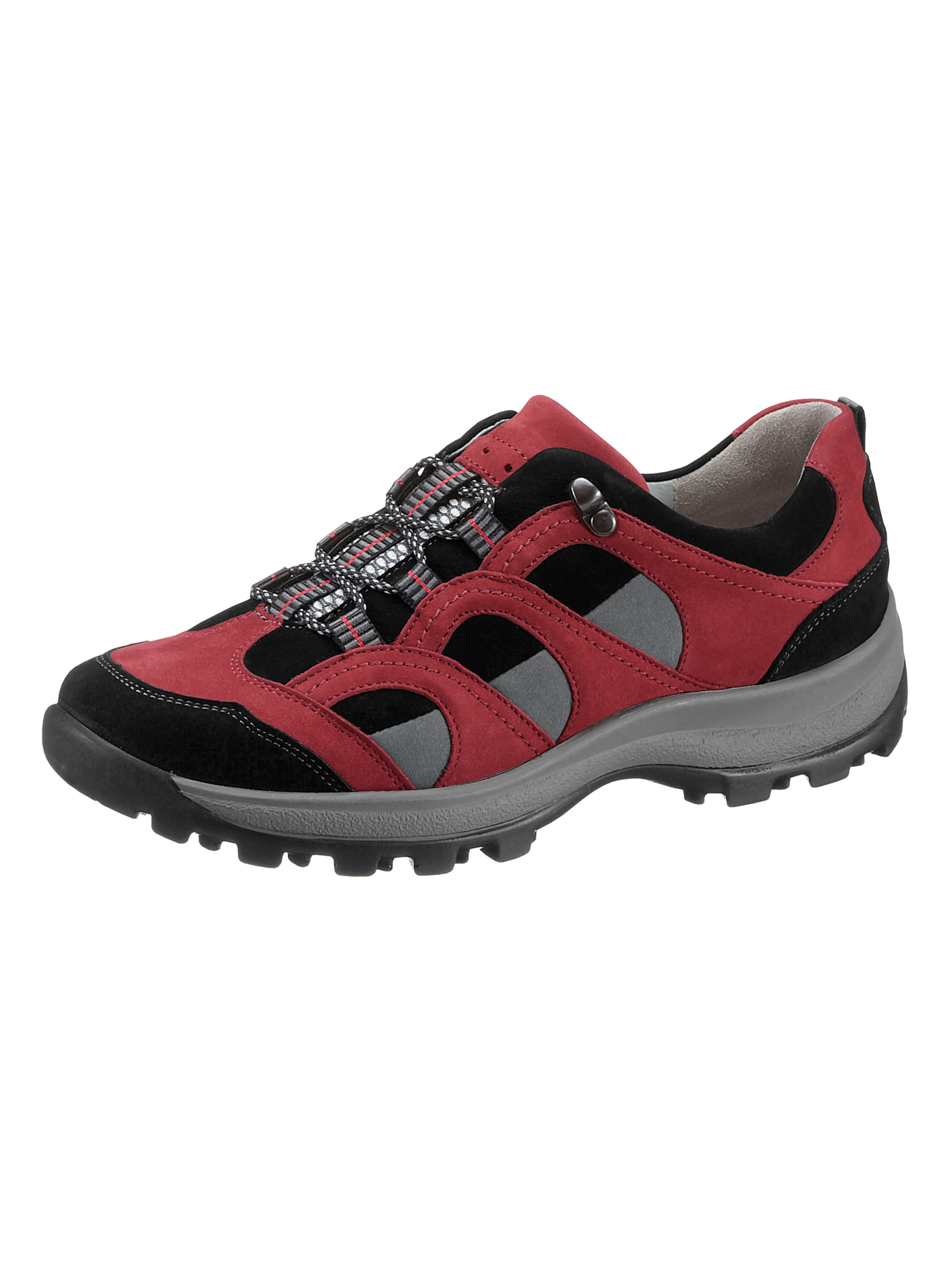 Waldläufer Schnürschuh in rot-schwarz