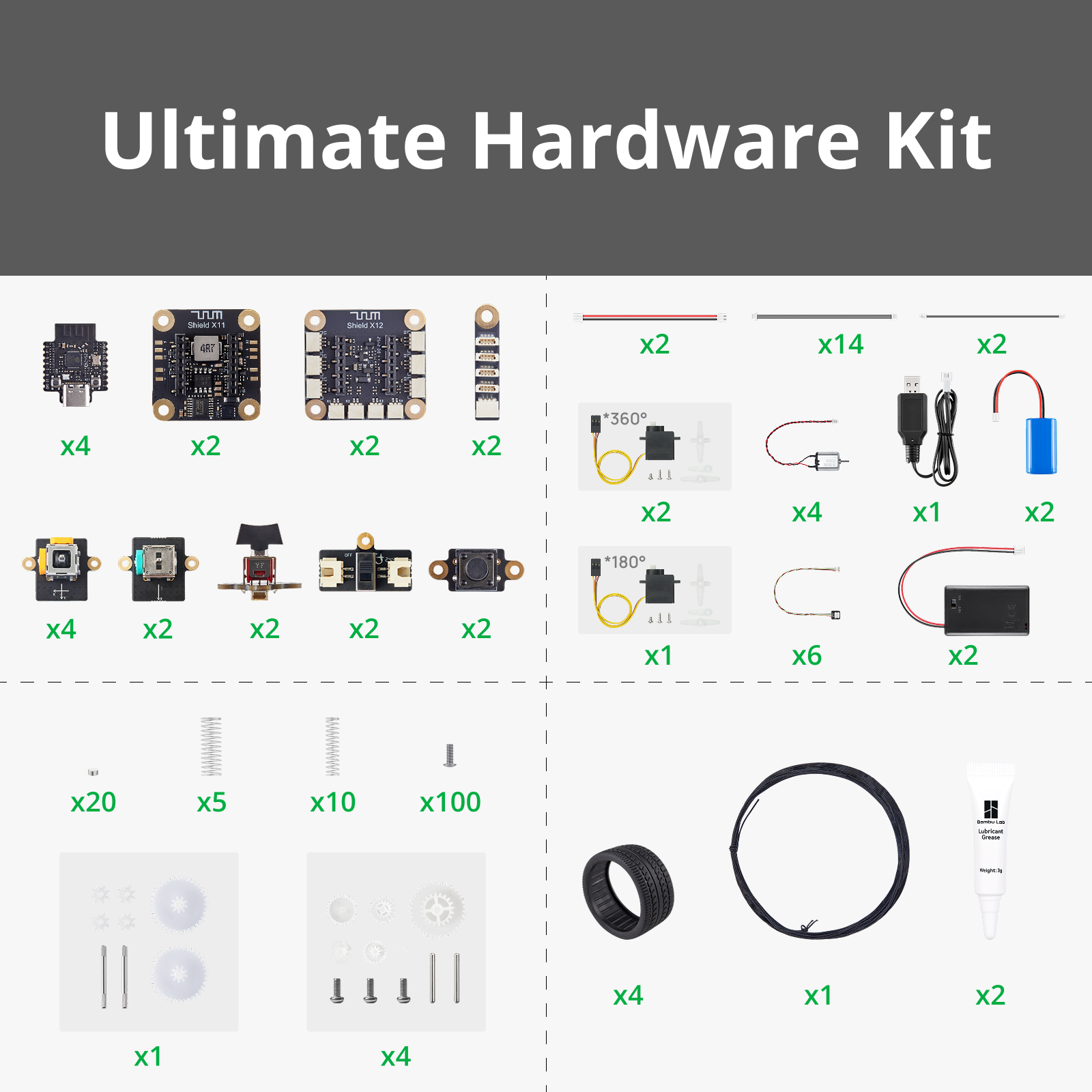 Bambu Lab  CyberBrick Ultimate Hardware Kit    Dein All-in-One Kit für grenzenloses Tüfteln
