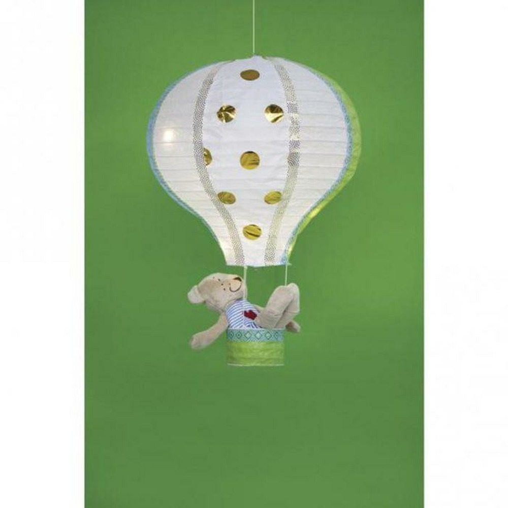 Lampion en papier montgolfière à chassis métallique ø 30 x 40 cm