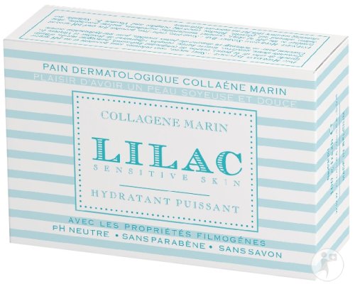 Lilac Sensitive Skin Pain Dermatologique Au Collagène Marin 100g