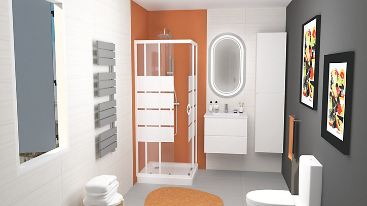 Receveur de douche 70 x 70 x 10 cm, blanc brillant, Ondée Cera