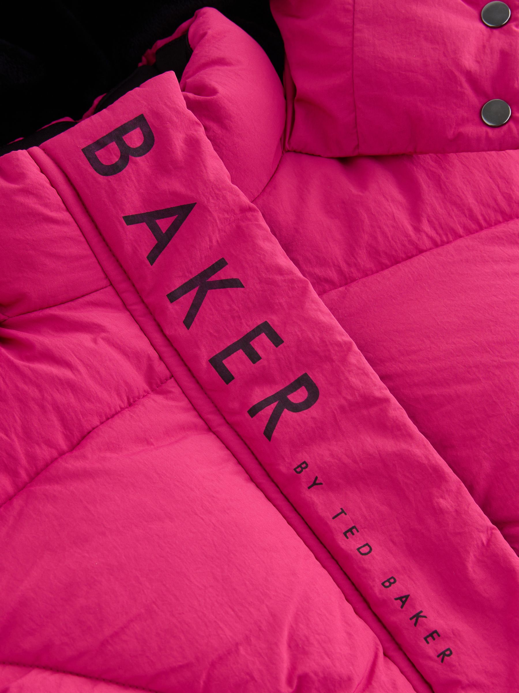 Roze - Baker by Ted Baker meisjes regenbestendige gewatteerde lange jas