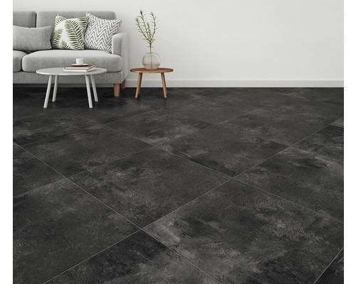 Porseleinen steengoed wand- en vloertegel CRUST antraciet 61,5 x 61,5 x 0,85 cm