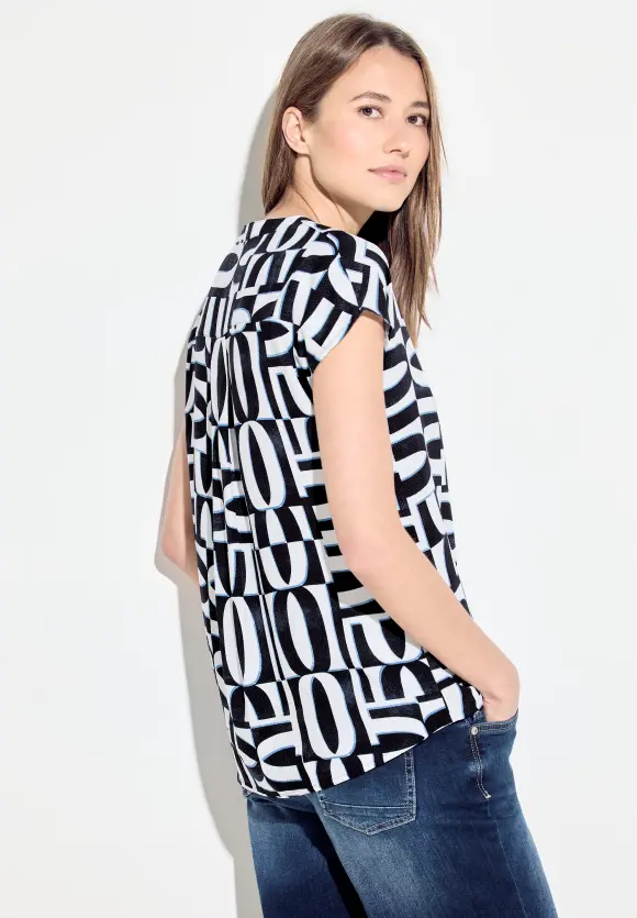 Tunikabluse mit Print - universal blue