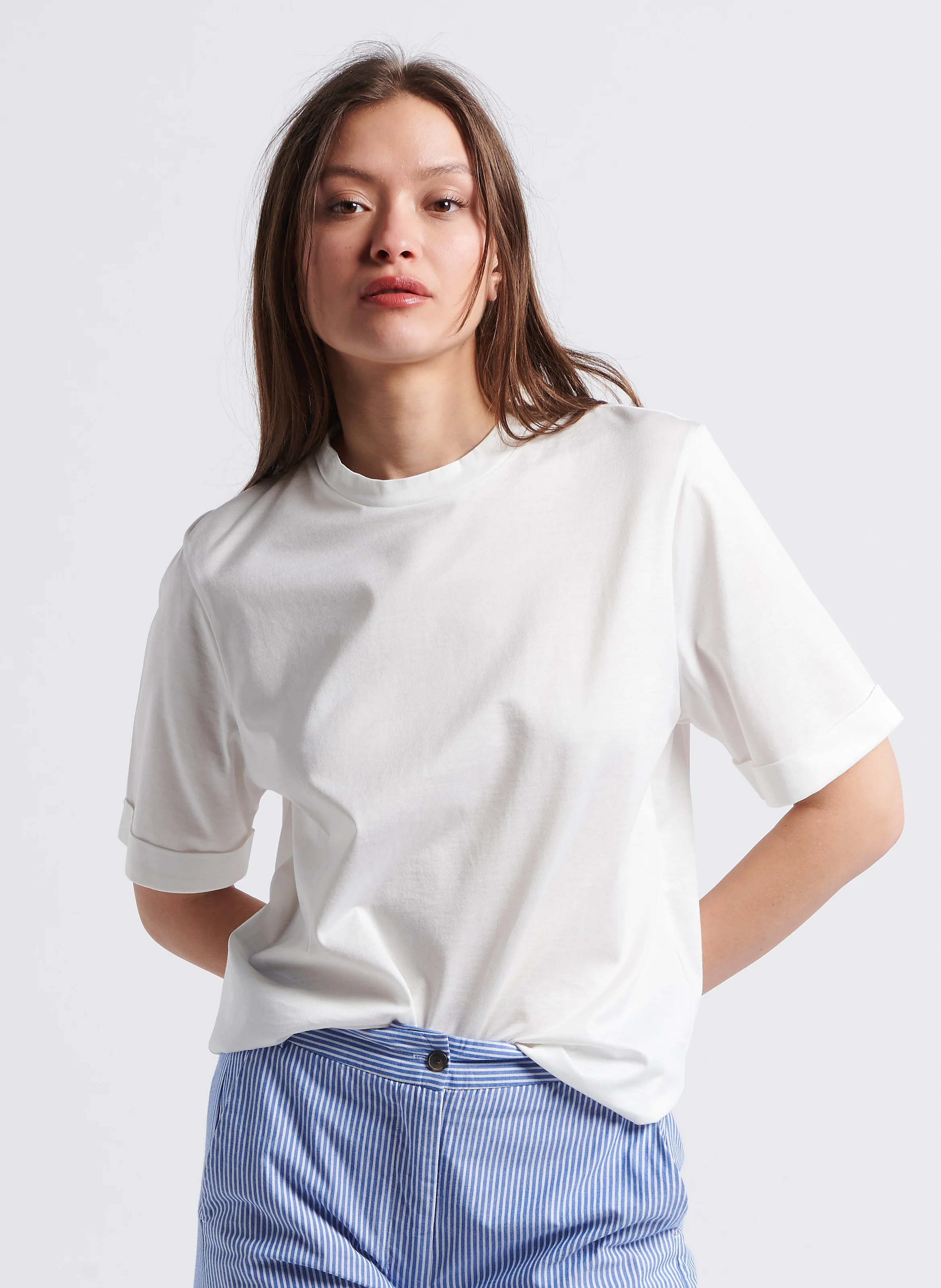AMA - Tee-shirt droit en coton | Blanc