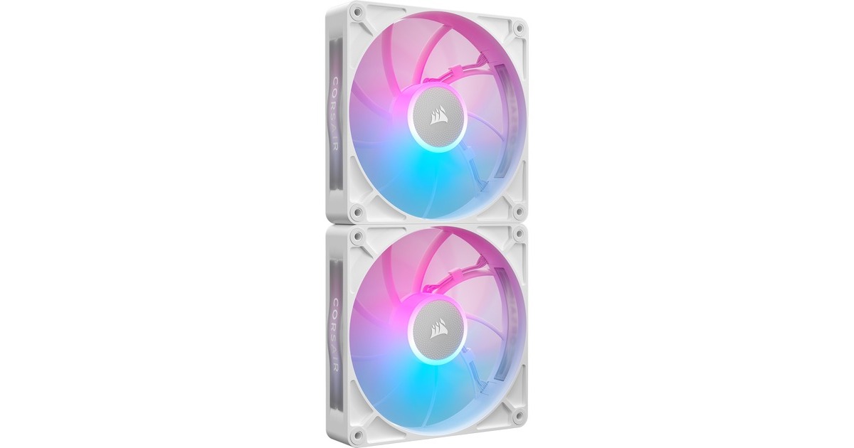 CorsairiCUE LINK RX140 MAX RGB 140mm PWM Thick Fans Starter Kit case fans  (Wit, 2 stuks, 140 x 140 x 30 mm)