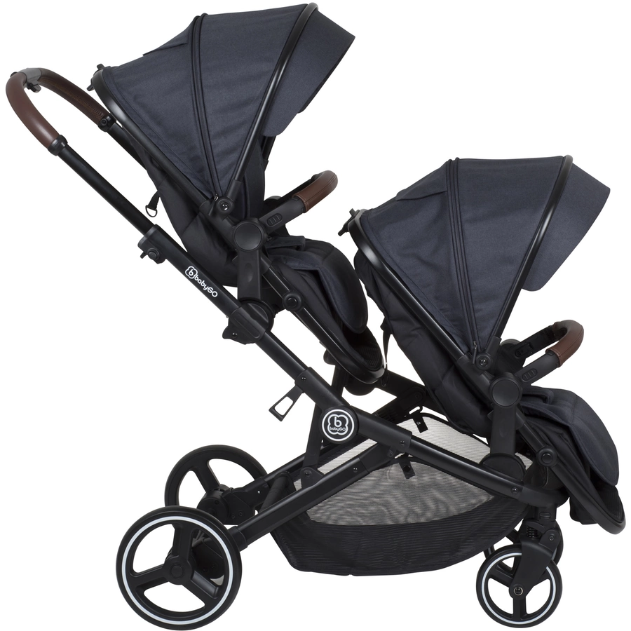 babyGO Geschwisterwagen Twinner Grey