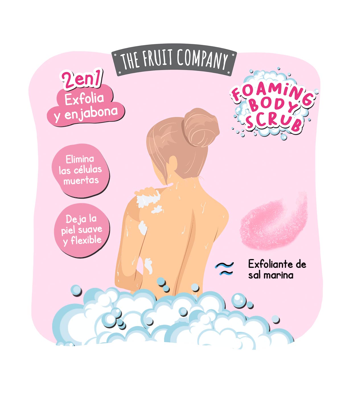 The Fruit Company - Espuma Esfoliante Corporal 2 em 1 - Morango