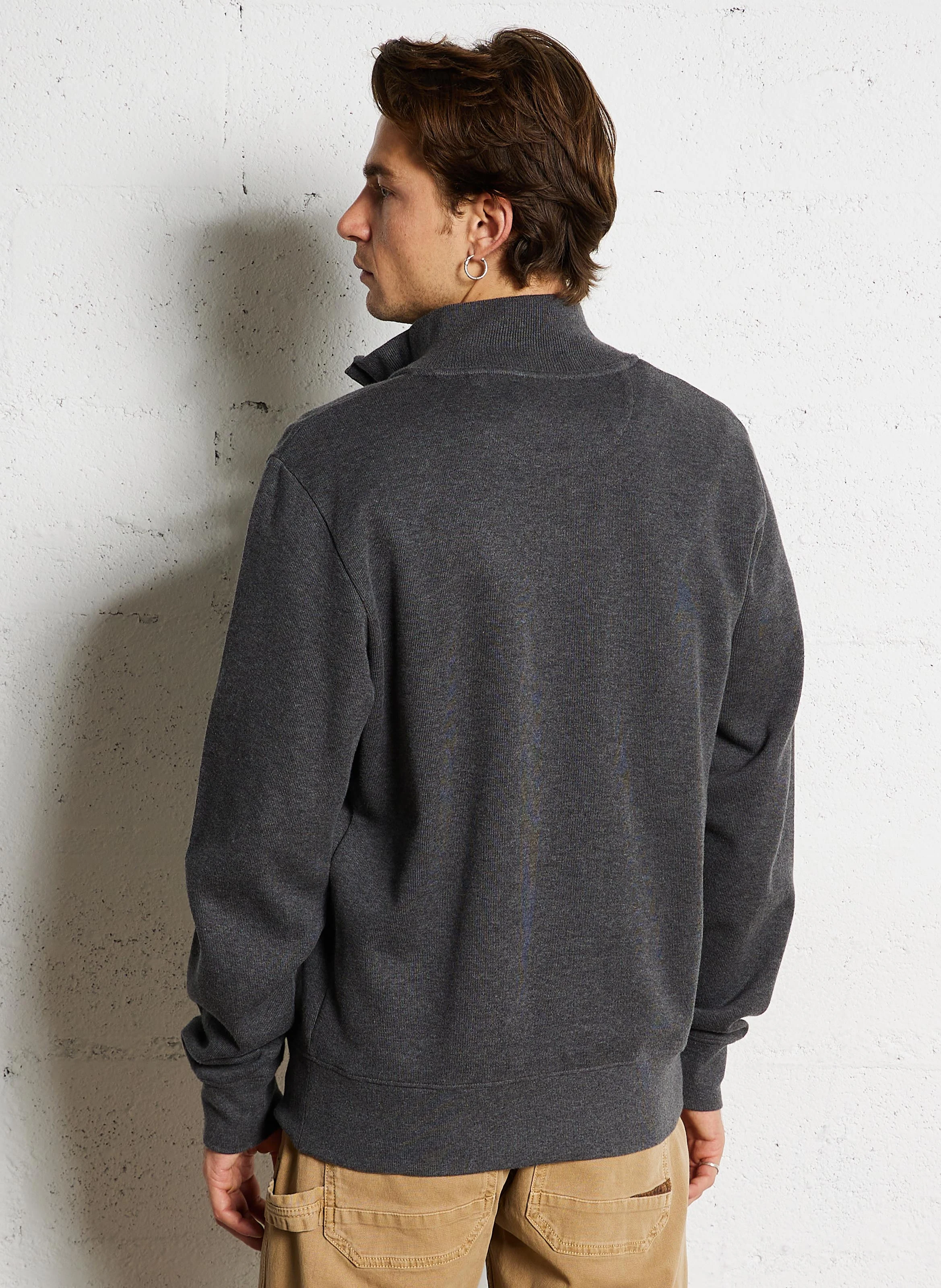 Pull col montant en coton | Gris