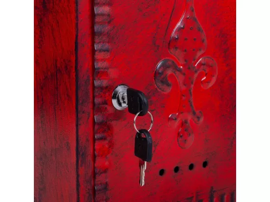 Boîte aux lettres en métal rouge 27x11x37h