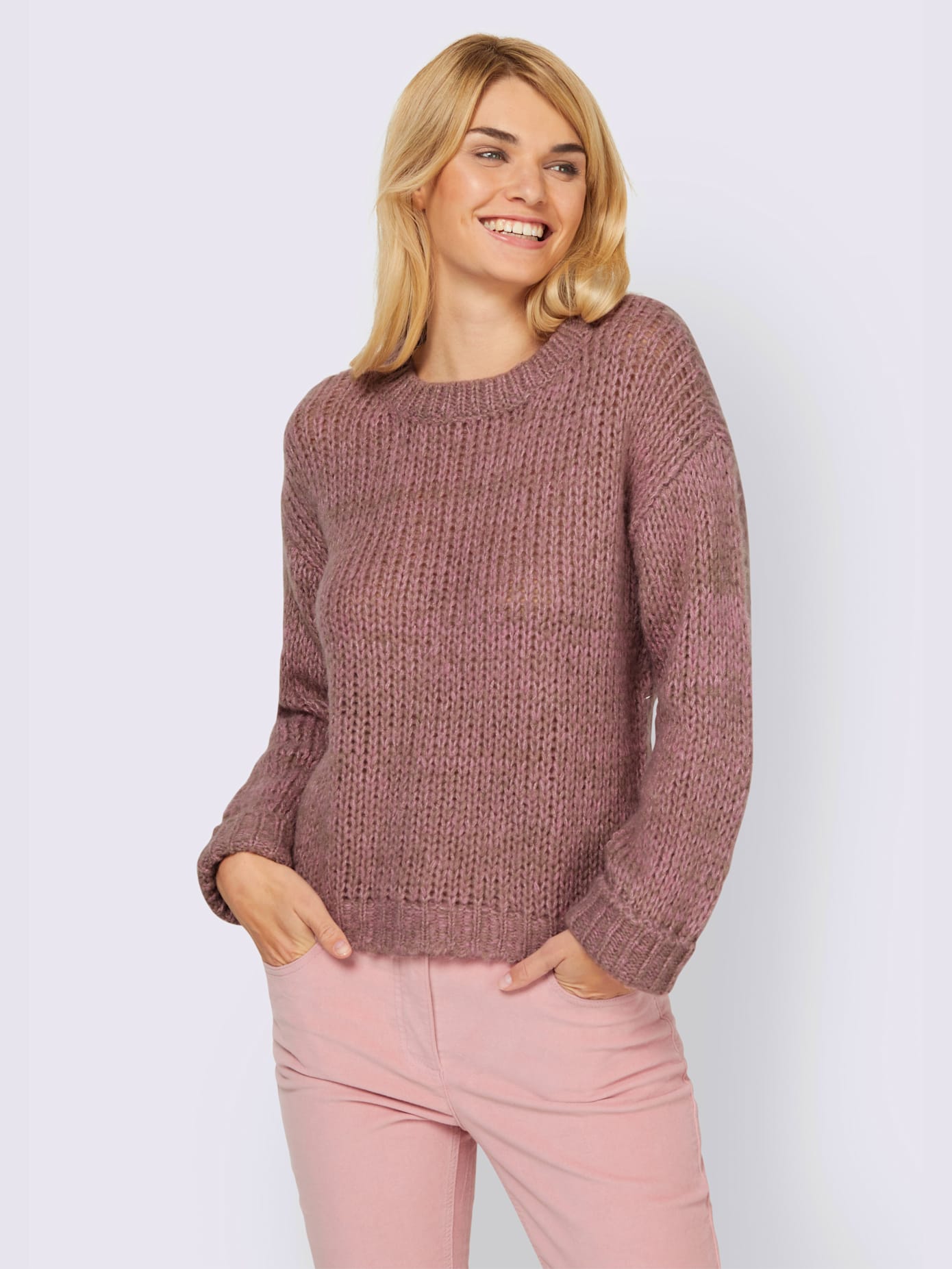 Pull aspect chiné à deux couleurs