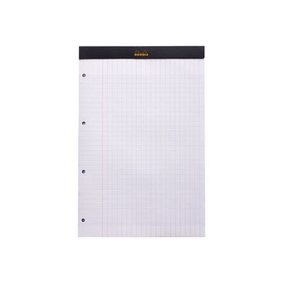 Rhodia Basics - Bloc notes - A4 + - 160 pages - grands carreaux - 80g - noir